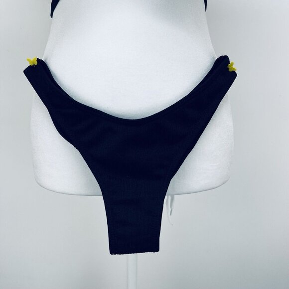 Zaful Bikini Size S Women’s Ruffle Swinsuit High Waist Side Tie Two Pieces Black - Picture 9 of 13